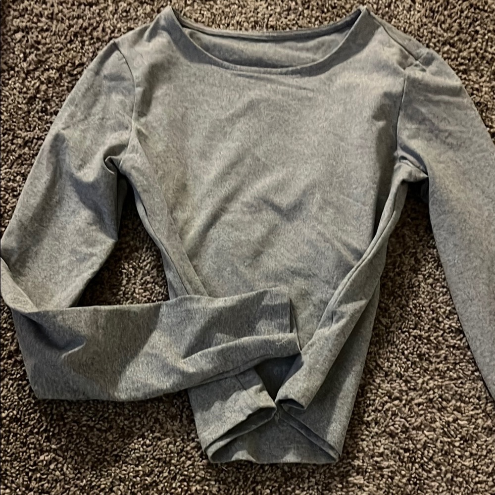 Gray Long Sleeve Shirt-XS